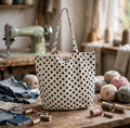 Borsa in Cotone Bianca Pois– Pezzo Unico