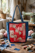Borsa Jeans Patchwork Red