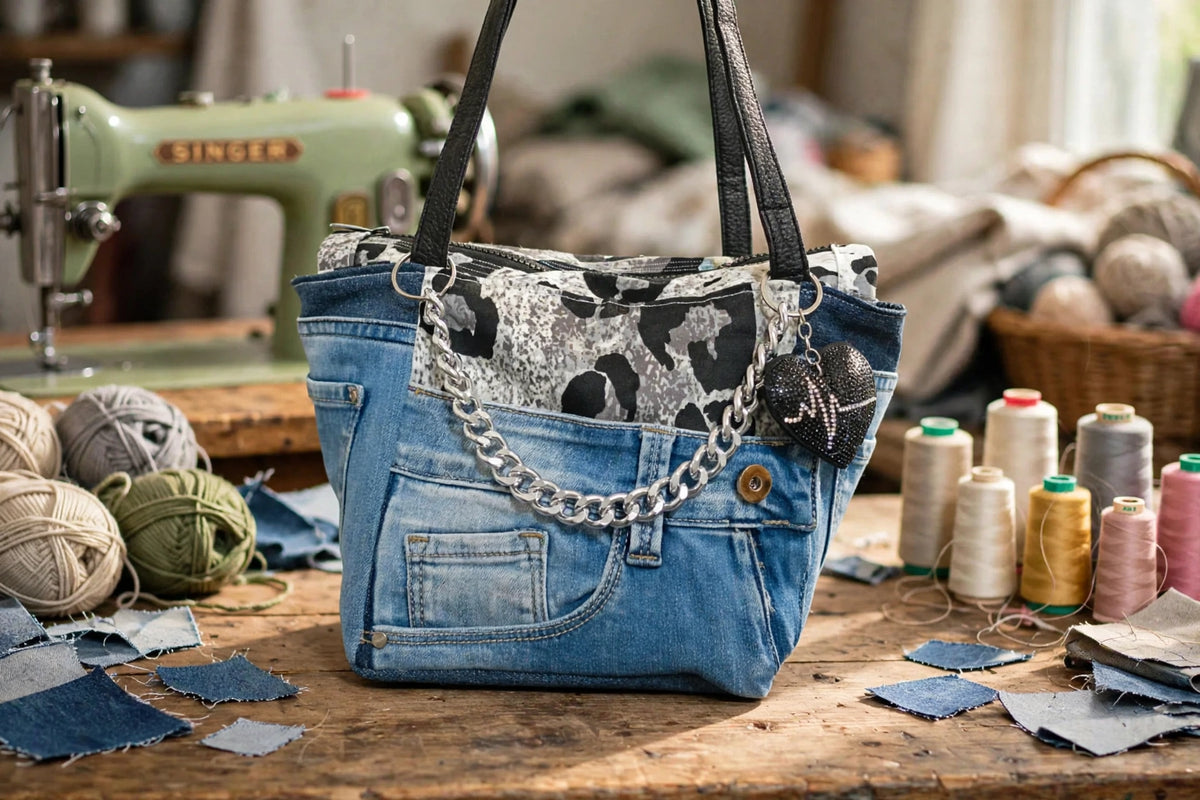Leopard Denim Bag – One of a Kind