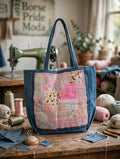 Borsa Jeans Patchwork Pink